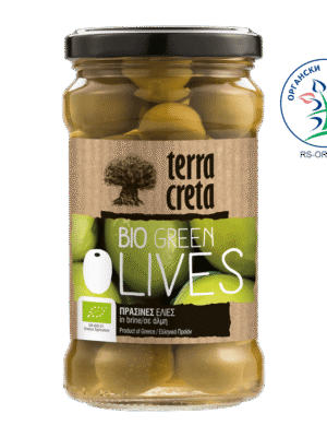 Organske Masline Zelene u Slanom Rastvoru Terra Creta 290g