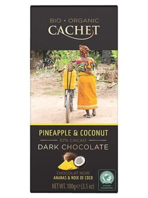 Organska Crna Čokolada sa Kokosom i Ananasom Cachet 100g