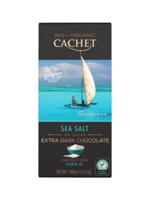 Organska Crna Čokolada 72% Kakao Morska So Cachet 100g