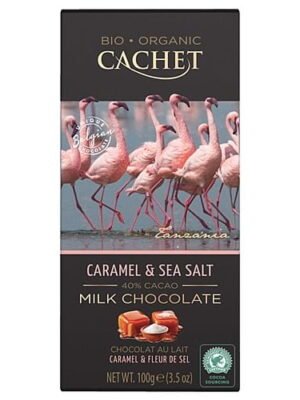 Organska Mlečna Čokolada sa Karamelom i Morskom Solju Cachet 100g