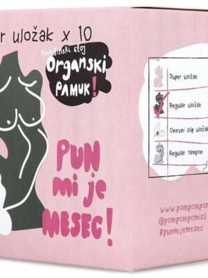 Ekološki Regular Ciklusni Ulošci sa Krilcima Pom Pom 10 komada