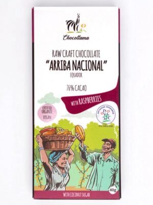 Organska Crna Čokolada 76% Maline Chocollama 40g