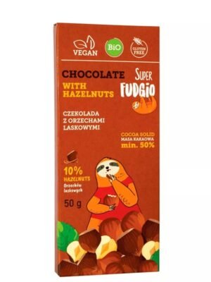 Organska Čokolada sa Lešnicima Vegan Super Fudgio 50g